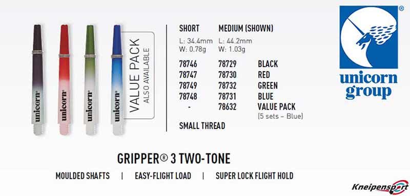 One Size Blue/White Unicorn Gripper 3 Two-Tone Short Small Thread Shaft 